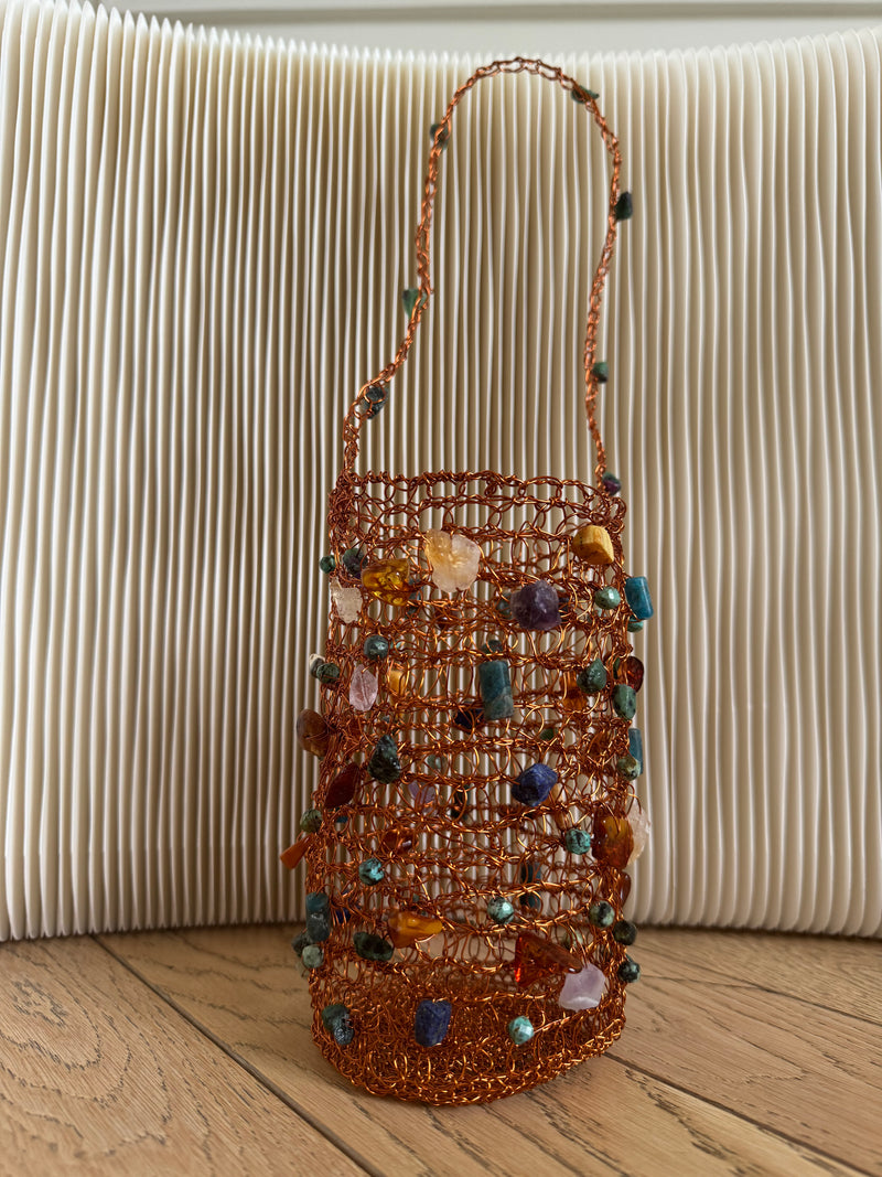 Cylinder - Copper / Gem Stones