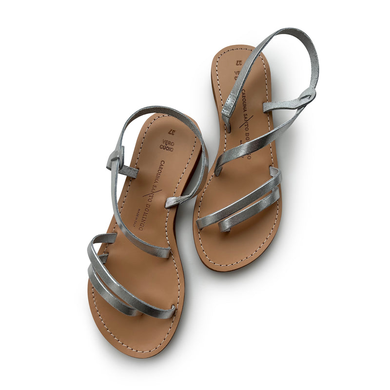 Silver, Sandals, Salina, front